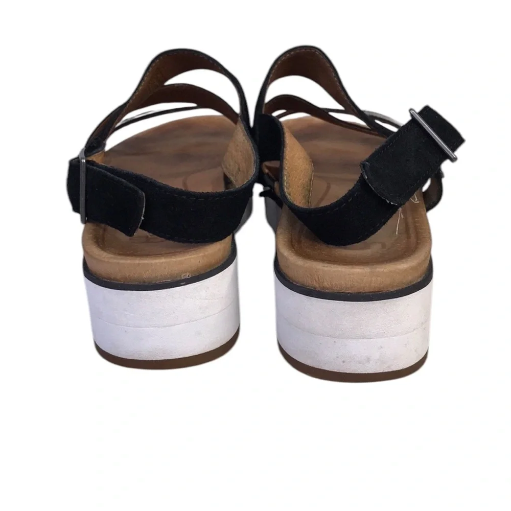 UGG Australia Womens Size 8 Braelynn Sandals Platform Black Patent/suede